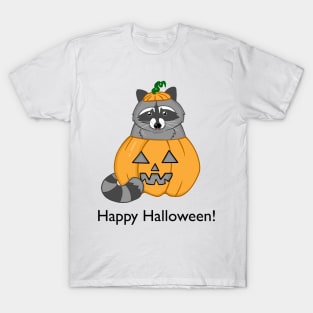 Halloween Pumpkin Raccoon T-Shirt